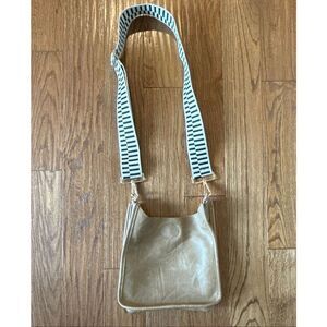 Ahdorned vegan leather mini crossbody bag taupe